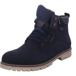 Rieker Herren F3610 Schnürstiefel, Blau, 47 EU - Herren-Stiefel aus echtem Leder mit wasserabweisender Tex-Membran und weicher Decksohle für optimalen Tragekomfort.