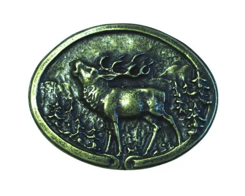 BELTINGER Gürtelschnalle Röhrender Hirsch 4,0 cm in gold von BELTINGER