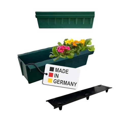 BURI 2 Euro-Paletten Blumenkästen-Einsätze inkl. Bewässerungsmatte | mit Hängesystem zum Einhängen | 37,3cm Dunkelgrün | Pflanzkasten für Europalette Palette | Balkonkasten | Blumentopf | sehr stabil