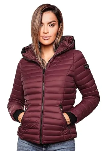 Navahoo Damen Übergangs Stepp Jacke mit Kapuze B348 - Funktionsjacken in zeitlosem Design, ideal für jeden Tag. Die leichte Fütterung und der taillierte Schnitt bieten optimalen Komfort und Passform.