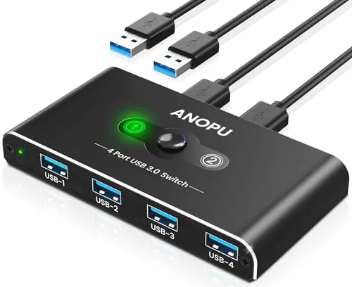 Aluminium USB KVM 3.0 Switch von ANOPU