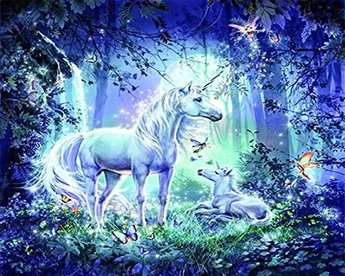 MT Majami Diamond Painting DIY 5D Diamantmalerei magisches Einhorn 30x40 cm Gemälde Wanddekoration Freizeitspaß Erwachsene Jugendliche Unicorn Diamant