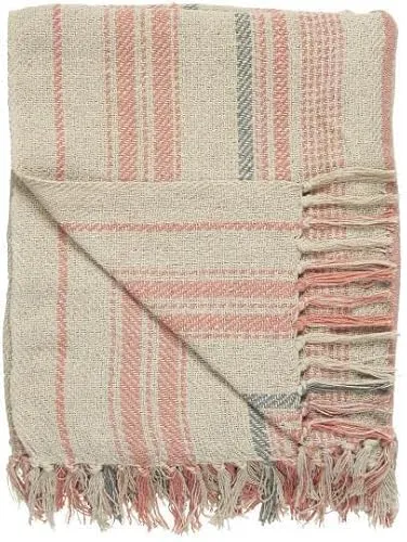 Plaid Creme m/Coral Sands und grau Streifen von Ib Laursen