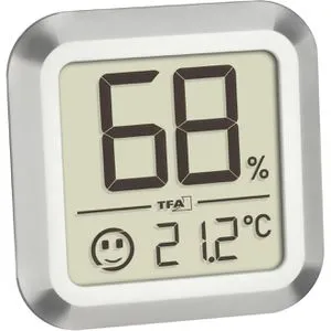 TFA Thermo-Hygrometer 30.5056, digital, von -10 bis 60°C, für Glasscheiben, innen