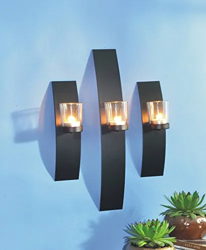 GartenZeit »Raphael« Wandkerzenhalter 3er Set aus Metall, Glas