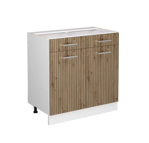 Vicco Unterschrank R-Line, Artisan-Eiche/Weiß, 80 cm ohne Arbeitsplatte