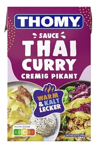 Thomy Sauce Thai Curry 250ml - Genießen Sie die authentischen Aromen Thailands mit der Thomy Sauce Thai Curry. Ideal zum Verfeinern Ihrer Gerichte, für den perfekten Geschmack ohne Aufwand.