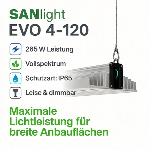 SANlight EVO 4-120 1.5 LED Growlampe 265W in rot von SANlight