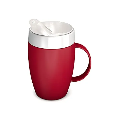 Ornamin Becher mit Trink-Trick und Schnabelaufsatz, rot in rot von Ornamin
