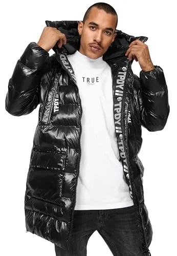 trueprodigy Steppjacke David mit Kapuze - Modische Funktionsjacke in Black, wärmend und ideal für kalte Tage, mit praktischen Eingriffstaschen und regulärer Passform.