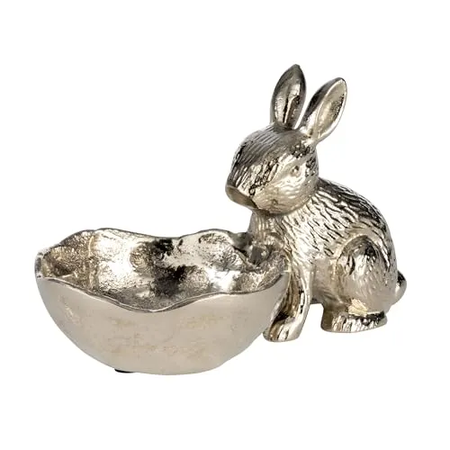 EGLO LIVING Dekoschale Ostern Ambalava mit Osterhase - Elegante Dekoschale aus Aluminium, perfekt für die Osterdekoration; mit verspieltem Osterhasen als Blickfang für fröhliches Ambiente.