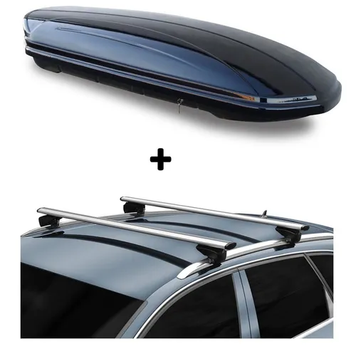 Dachbox VDPMAA580 mit Alu Relingträger für Audi Q5 (08-12) - Praktisches Set mit 580 Litern Stauraum und zentralverriegelbarer Dachbox. Ideal für den sicheren Transport von Gepäck. Einfache Montage ohne Werkzeug und robustes Aluminium.