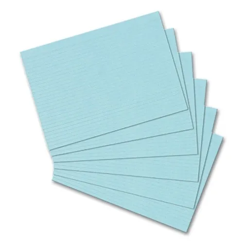 herlitz Karteikarte A6 - Liniert, blau, 100 Stück, hochwertiges holzfreies Papier mit 170g für optimale Schreibqualität