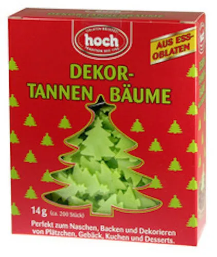 Essbare Dekor-Tannenbäume (ca. 200 Stück, 14g) - Esspapier in Form von Tannenbäumen, perfekt für kreative Backprojekte und festliche Anlässe. Ideal für Dekorationen von Kuchen und Desserts.