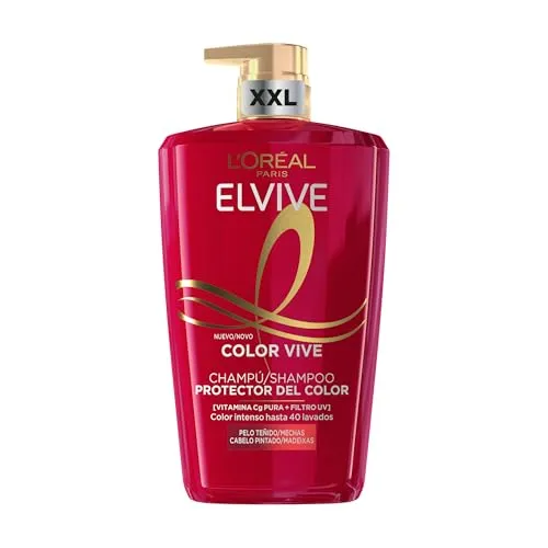 Elvive Color-vive Schutzshampoo 1000 ml - Spezialshampoo für coloriertes Haar, das sanft reinigt und die Haarstruktur schützt. Mit UV-Schutz für langanhaltende Farbbrillanz und optimale Pflege. Ideal für die tägliche Haarpflege.