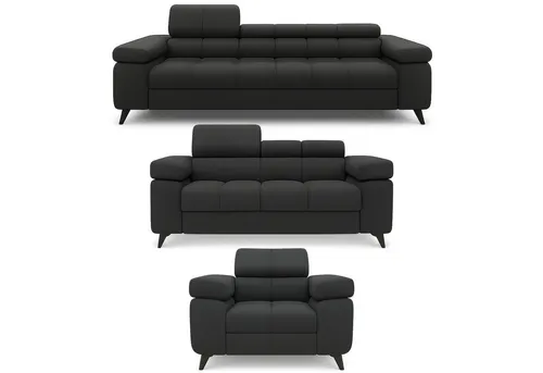 Luxus Sofa-Set aus feinem Samt – 3-2-1 Anthrazit mit Bettfunktion - Exklusives Sofa-Set aus feinem Samt – 3-2-1 Anthrazit mit Bettfunktion. Genießen Sie höchsten Sitzkomfort und stilvolles Design mit Verstellfunktion für individuelle Entspannung. Ideal für Ihr Wohnzimmer!