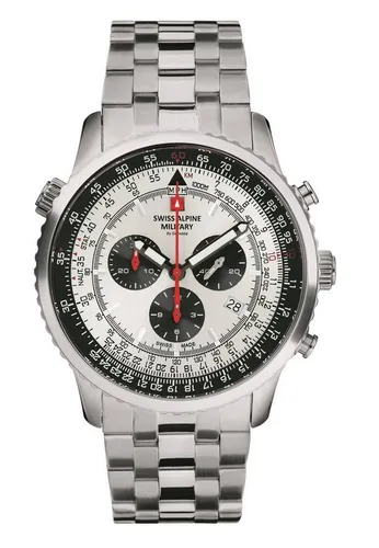 SWISS ALPINE MILITARY Spirit Herren-Chronograph Edelstahl 7078.9132 - Armbanduhr für Herren mit hochwertigem Schweizer Quarzwerk, 100 m wasserdicht und Chronograph-Funktion für präzise Zeitmessung.