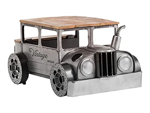 Woodkings® Couchtisch Car Vintage - Unikat Beistelltisch aus massivem Mangoholz - Beistelltisch fürs Wohnzimmer, außergewöhnliches Design als Hotrod mit Stauraum im 
