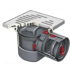 ACO 2130.00.77 Kellerablauf Junior Typ 5 DN100/197 x197/1,5 Grad/1,4l/s Rost ABS/K3/WS60/PK A