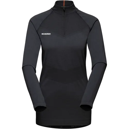 Mammut Trift Half Zip Longsleeve Women black (0001) XL - Damen Midlayer für Skitouren und Freeskiing, kombiniert Merinowolle und Polyamid für optimale Wärme, Geruchsmanagement und Feuchtigkeitsregulierung.