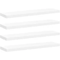 vidaXL Schweberegale 4 Stk. Weiß 90x23,5x3,8 cm MDF - Regale: Stilvolles 4er Set mit unsichtbarem Befestigungssystem, ideal zur Präsentation von Deko und Sammlerstücken, verwandelt leere Wände in Gestaltungselemente.