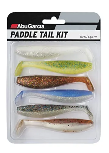 Abu Garcia Paddletail Soft Lure Kit – 6 Allround-Gummiköder in bewährten Farben – ideal für Barsch, Hecht und Zander, für das Angeln mit Jigkopf, Dropshot oder Carolina Rig