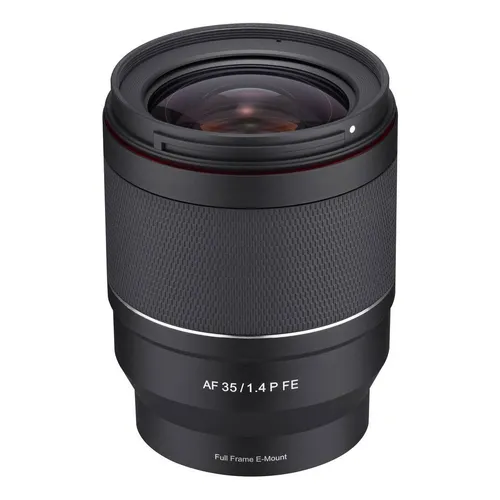 Samyang AF 35mm F1.4 P Sony FE - Leichtes Prime-Objektiv - Objektive für Spiegelreflexkameras - Das leichteste 35mm F1,4 Objektiv für Sony E-Mount, ideal für Reisen, wetterfest und mit schnellem, leisem Autofokus.
