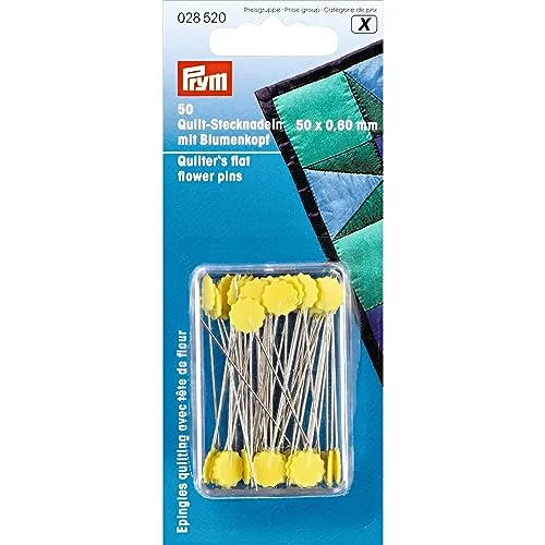 Prym 028520 Quilt-Stecknadeln mit Blumenkopf, Gelb