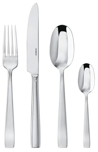 Sambonet 62512-81 Besteckset 24Tlg. Vh. Flat Edelstahl 18/10 - Bestecksets: 24-teiliges Set für 6 Personen, stilvoll und raffiniert, geschirrspülmaschinenfest und in eleganter Geschenkverpackung.