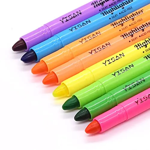 YISAN Gel Textmarker Set, 8 Farben - Textmarker für präzises Markieren ohne Verschmieren, ideal für Bibeln und dünnes Papier. Mit trendigen Farben perfekt zum Studieren und Journaling.