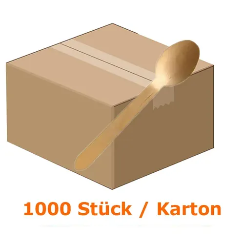 Einweglöffel NatureStar BIO Birke 1000 Stück lebensmittelecht, stabil, Länge: 160 mm, Kartonabgabe 388571