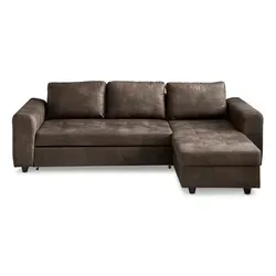 BOOOM Ecksofa Rise Mikrofaser Dark Brown von BOOOM