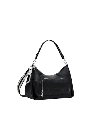 Desigual Damen PU Handtasche, Schwarz - Stilvolle Damen-Henkeltasche aus hochwertigem PU, ideal für den Alltag und schickes Ausgehen.