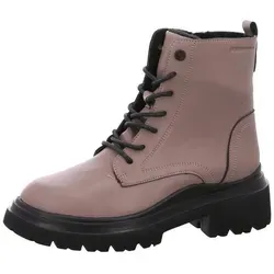 TOM TAILOR Damen Winter Kunstleder Schnürstiefelette - Wanderschuhe – Trendige Schnürstiefeletten in hazel mit warmem Fleecefutter und praktischem Reißverschluss für komfortables Anziehen.