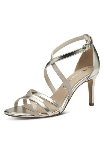 Tamaris Sandalette Damen Vegan Elegant metallic, EU 39 - Wanderschuhe mit TOUCH-IT Funktion für optimalen Tragekomfort. Die elegante Sandalette mit Stilettoabsatz verleiht jedem Outfit Glamour und Selbstbewusstsein.