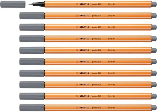 STABILO - Fineliner - point 88-10er Pack - dunkelgrau
