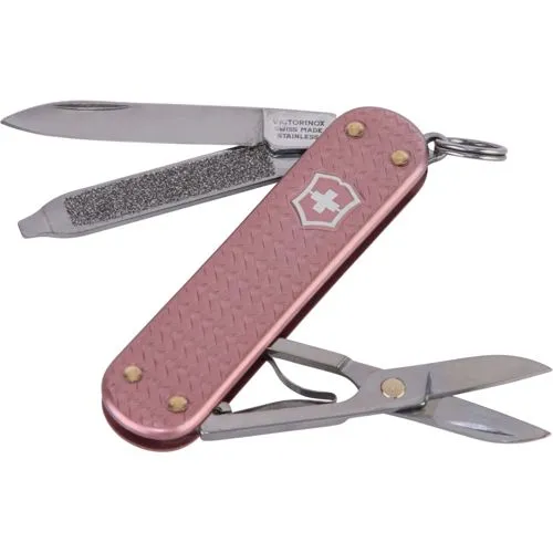 VICTORINOX Taschenmesser Classic Precious Alox - Gentle Rose - Taschenmesser mit 5 Funktionen, edlem Design und hochwertigem Edelstahl. Perfekt für Alltag und Outdoor-Aktivitäten, kompakt und vielseitig.