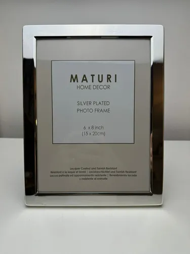 Eleganter Maturi Bilderrahmen 15x20 cm versilbert – flacher Rand, neu