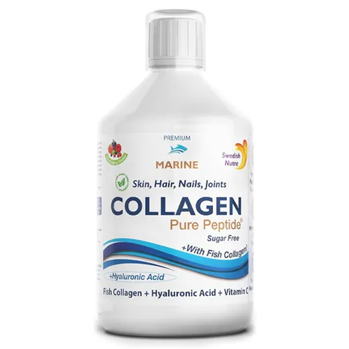 Swedish Nutra Flüssiges Marine-Collagen 500 ml – 20 Tage Vorrat - Kollagen-Präparate mit 10.000 mg hydrolisiertem Kollagen pro Portion, zucker- und glutenfrei, für straffere und prallere Haut in nur 8 Wochen.