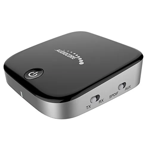 Audiocore AC830 - 2 in 1 Bluetooth Adapter Transmitter und Empfänger, Apt-X Technologie für kabellose Audioübertragung und gleichzeitige Verbindung von 2 Geräten
