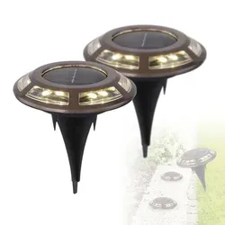 Solarleuchte Garten 2er Set - Kupferfarbene Wegeleuchte mit Pflegetuch - Gartenleuchten mit warmweißem Licht (3200K) für stimmungsvolle Abende, spritzwassergeschützt (IP44) und einfach zu platzieren. Perfekt für Wege und Gartenakzente!