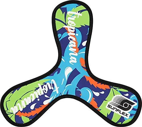 Sunflex Neopren Cassini Tropical Wave | Leichter Bumerang für den Strand und den Park | sehr weich und lässt Sich ohne Verletzungsgefahr fangen | extrem robust und für Jede Altersgruppe