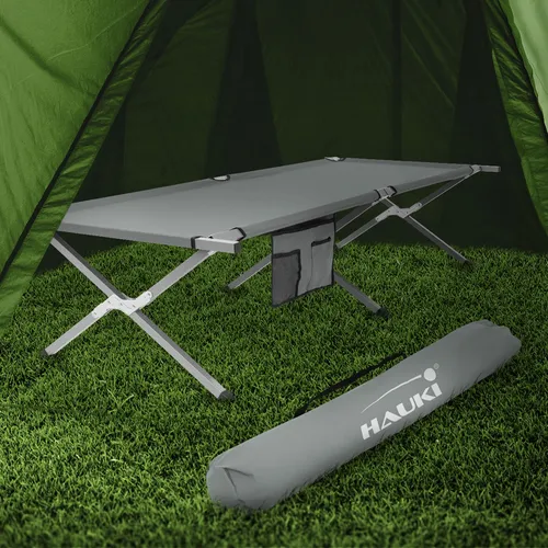 Hauki Feldbett Campingbett klappbar - Camping-Möbel, klappbares Gästebett mit einer Belastbarkeit von bis zu 150 kg, ideal für Reisen und Outdoor-Aktivitäten, inklusive Tragetasche.