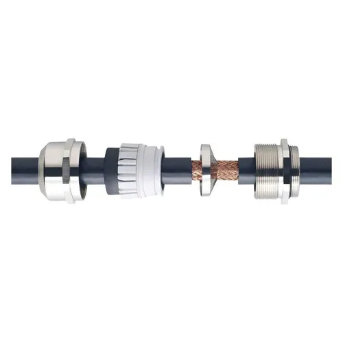 Wiska EMSKV 50 EMV-S Kabelverschraubung M50 - Kabelverschraubung aus vernickeltem Messing für Innen- und Außenbereich. Bietet optimale Abdichtung und Zugentlastung durch innovatives WISKA Lamellensystem.