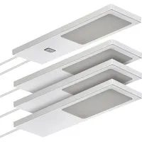 SO-TECH® LED Unterbauleuchte GIULIA II - 4er Set, stufenlos dimmbar mit Sensor - Energiesparlampe mit warmweißem Licht (2700K) und stufenloser Dimmbarkeit. Ideal für Möbelmontage, inklusive Transformator und bis zu 4 Leuchten steuerbar.