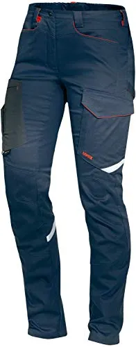 Uvex Arbeitshose suXXeed slim fit für Damen, nachtblau, Größe 42 - Damen-Hosen in Slim Fit mit dehnbarem Flexbund, ideal für höchste Bewegungsfreiheit. Mit mehreren praktischen Taschen und Belüftungszonen für optimalen Komfort bei der Arbeit.