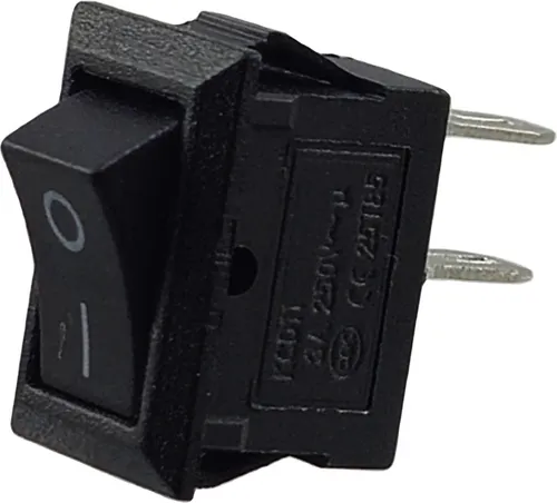 Mini-Wippenschalter, Einbau Wippschalter, Kippschalter, Geräteschalter, 250V 3A AC/DC, schwarz rechteckig 9 x 13 mm, 2 Polig EIN/AUS