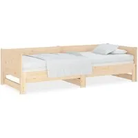 vidaXL Ausziehbares Tagesbett aus Kiefernholz 90x190 cm - Multifunktionales Tagesbett aus massivem Kiefernholz, verwandelt sich leicht von Sofa zu Bett und bietet Platz für zwei Personen – ideal für kleine Räume!
