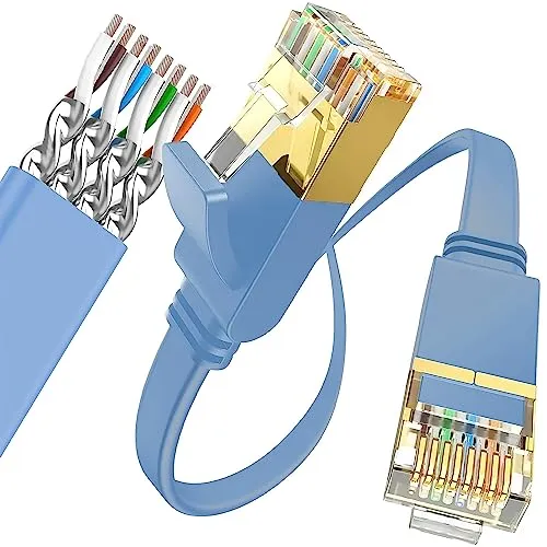 Retoo 1m Cat 7 Netzwerkkabel Ethernet Kabel Lan 10GB Patchkabel Bruchfest Stecker Switch für Router Modem Access Point Gaming Laptop Kupferkabel Übertragungsrate 10 Gbit/s Blau
