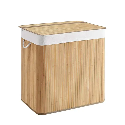 Bambus Wäschekorb mit Deckel 150L - Wäschekorb für Erwachsene, faltbar und mit herausnehmbarem Wäschesack, ideal für drinnen und mit 150L Kapazität, perfekt für ein ordentliches Zuhause.